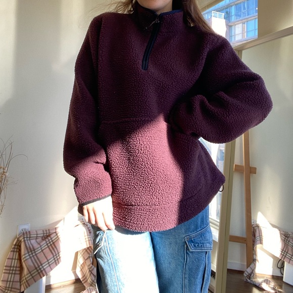 George Fleece Burgundy Quarter Zip (Size XL) - Picture 5 of 7